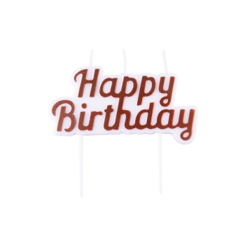 Candle Topper - Happy Birthday - Rose Gold